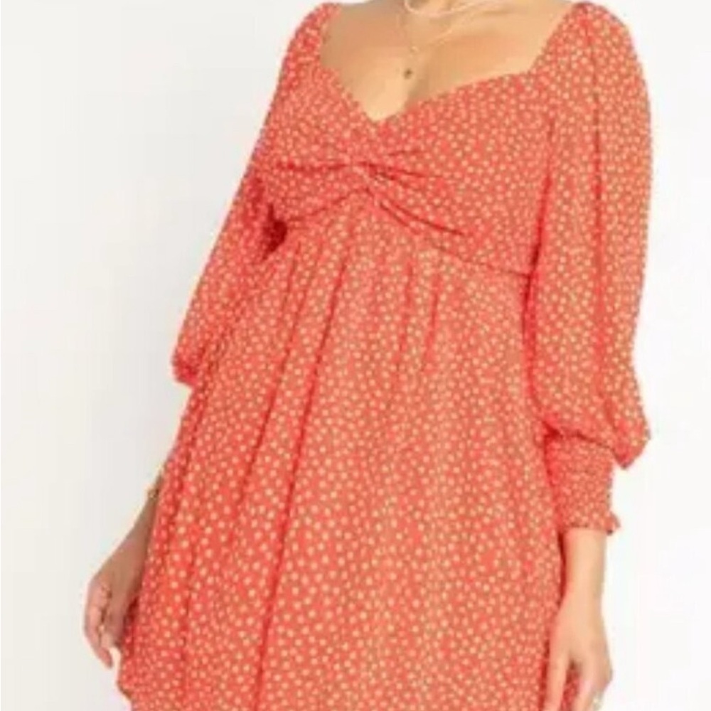 Eloquii • polka dot twisted bodice mini dress
